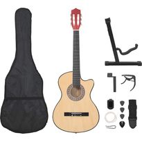 Akustinen kitara FinePRICE, 12-osainen, 38&quot;, 6-kielinen, cutaway, setti, eri väreillä