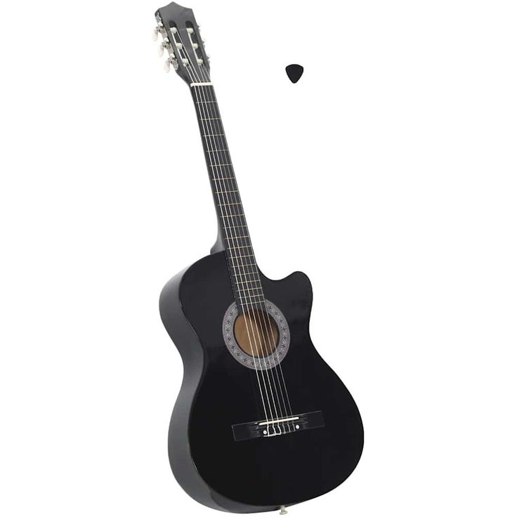 Perinteinen cutaway-kitarasetti fineprice 12-osainen, 6-kielinen, musta, 38"