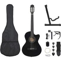 Western-kitara FinePRICE, setti, EQ, 12-osainen, 6-kielinen, musta