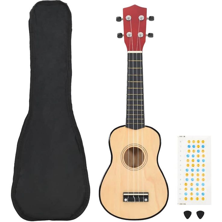 Sopraano-ukulelesarja laukulla lapsille fineprice, vaalea puu, 21"