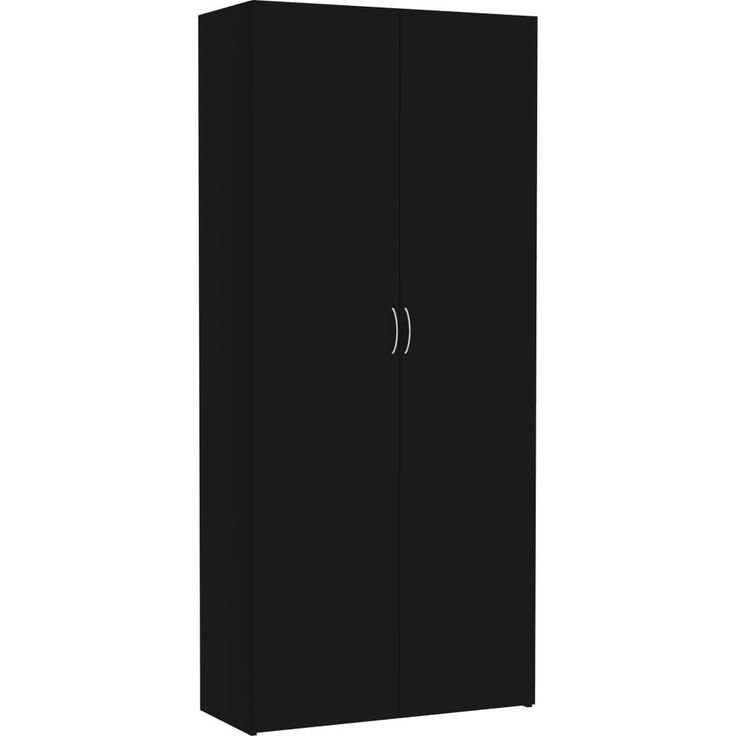 Säilytyskaappi musta 80x35,5x180 cm lastulevy_1