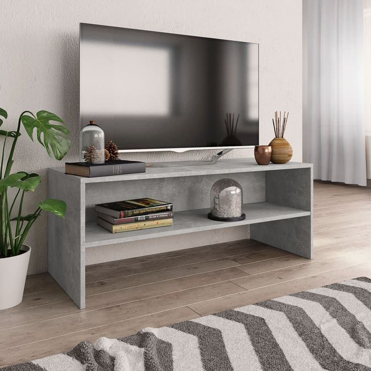 Tv-taso betoninharmaa 100x40x40 cm lastulevy_1