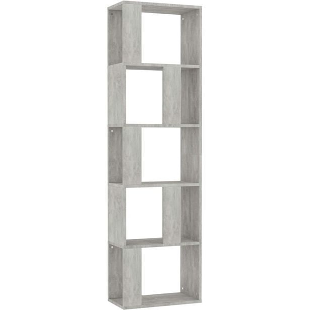 Kirjahylly/tilanjakaja betoninharmaa, 45x24x159cm