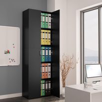 Toimistokaappi musta 60x32x190 cm lastulevy