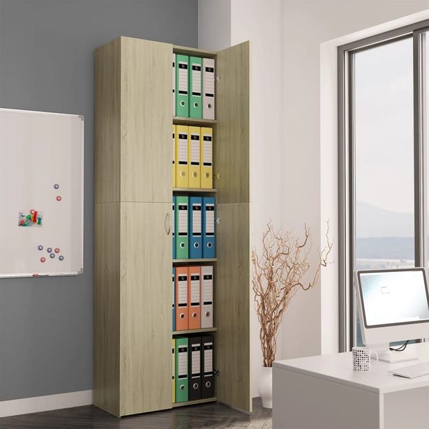 Toimistokaappi sonoma-tammi 60x32x190 cm lastulevy_1