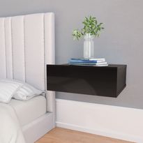 Kelluvat yöpöydät 2kpl korkeakiilto 40x30x15cm lastulevy