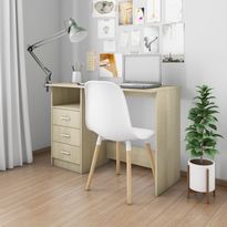 Työpöytä laatikoilla sonoma-tammi 110x50x76 cm lastulevy