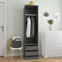 Vaatekaappi vetolaatikoilla harmaa 50cm, lastulevy