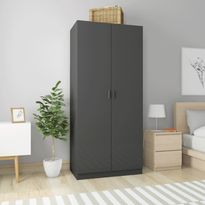 Vaatekaappi korkeakiilto harmaa 90cm, lastulevy