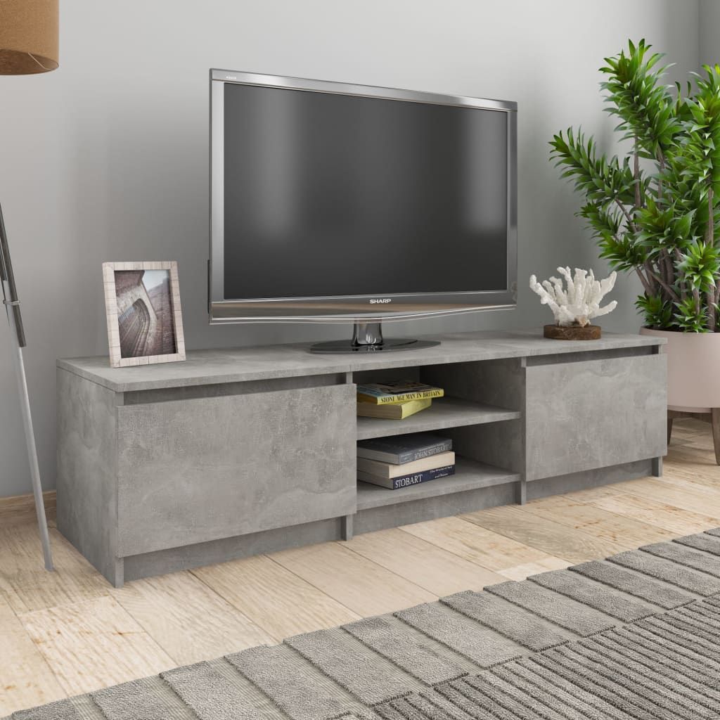 Tv-taso betoninharmaa 140x40x35,5 cm lastulevy