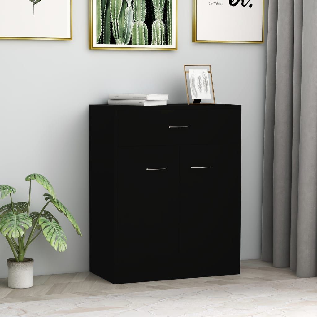 Senkki musta 60x30x75 cm lastulevy