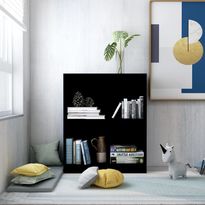Kirjahylly musta 60x24x74,5 cm lastulevy