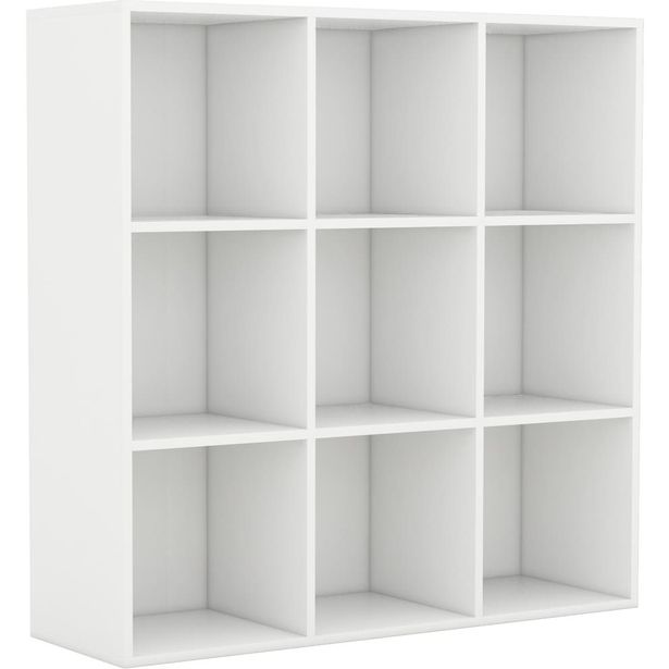 Kirjahylly valkoinen, 98x30x98 cm, lastulevy