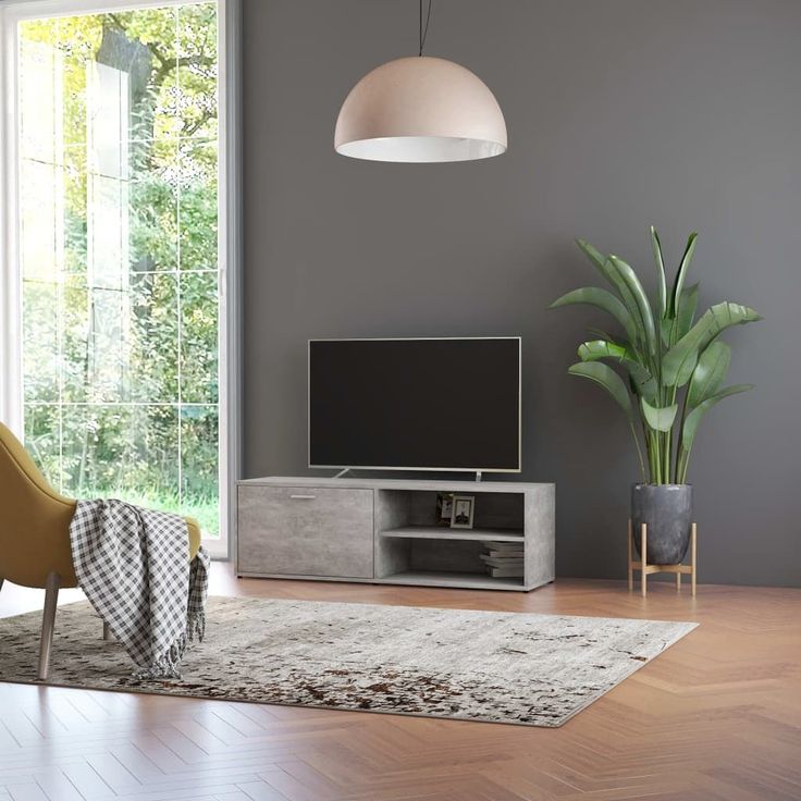 Tv-taso betoninharmaa 120x34x37 cm lastulevy_1