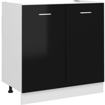 Allaskaappi korkeakiilto musta 80x46x81,5 cm lastulevy