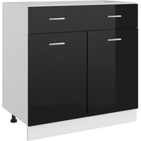 Alalipastokaappi korkeakiilto musta 80x46x81,5 cm lastulevy
