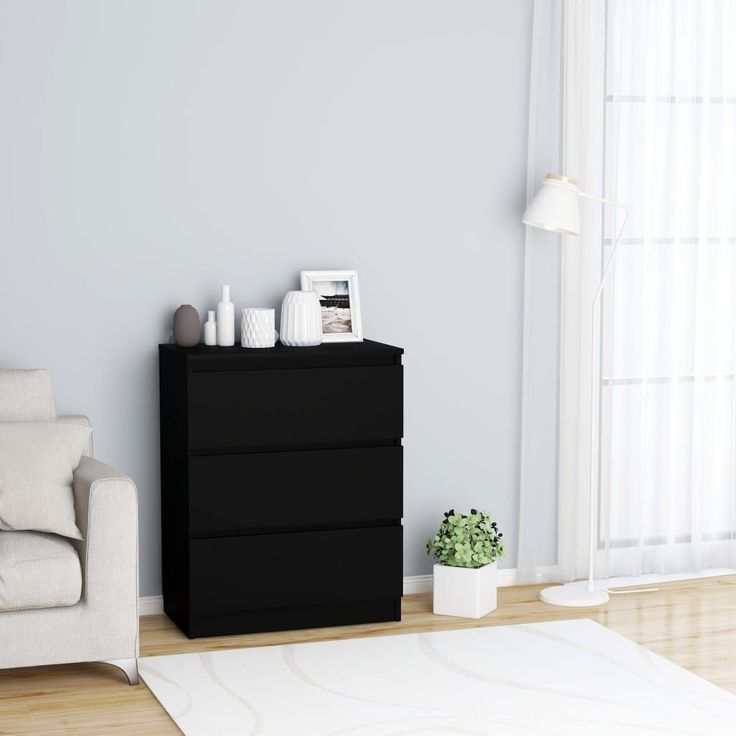 Senkki musta 60x35x76 cm lastulevy_1