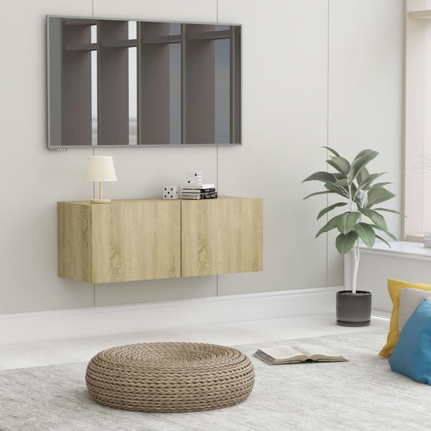 Tv-taso sonoma-tammi 80x30x30 cm lastulevy_1