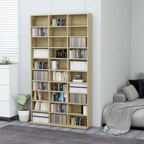 Cd-hylly sonoma-tammi 102x16x177,5 cm lastulevy