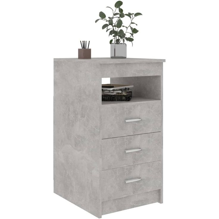 Laatikosto 40x50x76 cm, betoninharmaa lastulevy