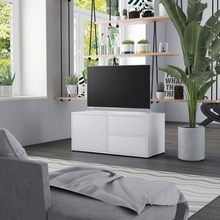 Tv-taso valkoinen 80x34x36 cm lastulevy_1
