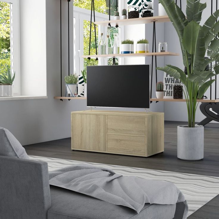 Tv-taso sonoma-tammi 80x34x36 cm lastulevy_1