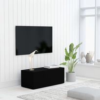 Tv-taso musta 80x34x30 cm lastulevy