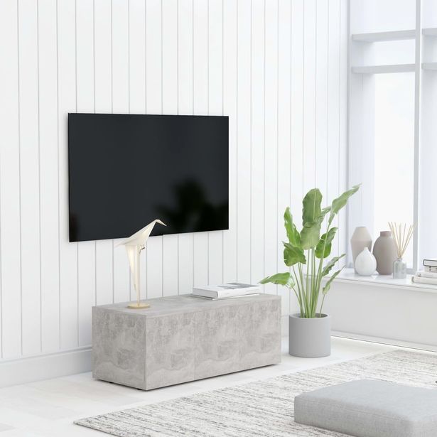 Tv-taso betoninharmaa 80x34x30 cm lastulevy_1