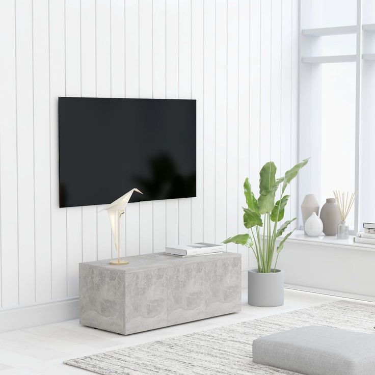 Tv-taso betoninharmaa 80x34x30 cm lastulevy_1