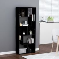 Kirjahylly musta 67x24x161 cm lastulevy