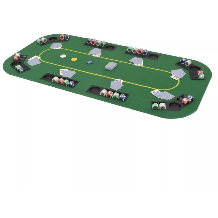 Kokoontaitettava pokeripöytätaso, 8-pelaajalle, vihreä