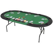 Kokoontaitettava pokeripöytätaso, 9-pelaajalle, vihreä