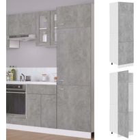 Kaappi jääkaapille betoninharmaa 60x57x207 cm lastulevy
