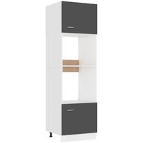 Mikroaaltouunin kaappi harmaa 60x57x207 cm lastulevy