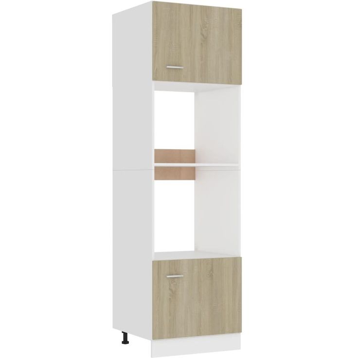 Mikroaaltouunin kaappi sonoma-tammi 60x57x207 cm lastulevy_1