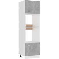 Mikroaaltouunin kaappi betoninharmaa 60x57x207 cm lastulevy