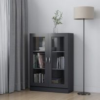 Vitriinikaappi harmaa 82,5x30,5x115 cm lastulevy