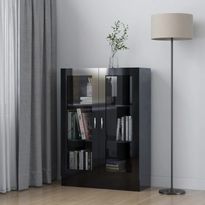 Vitriinikaappi korkeakiilto musta 82,5x30,5x115 cm lastulevy