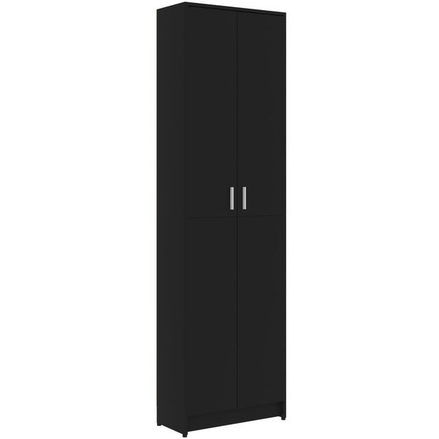 Eteisen vaatekaappi, musta, 55x25x189 cm, lastulevy