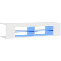 TV-taso LED-valoilla, valkoinen, 135x39x30 cm