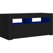 TV-taso LED-valoilla, musta, 90x35x40 cm
