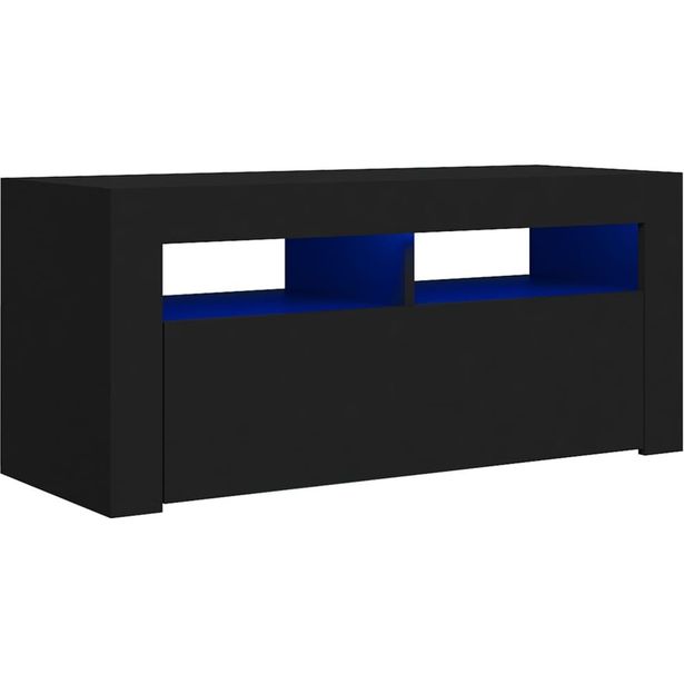 TV-taso LED-valoilla, musta, 90x35x40 cm