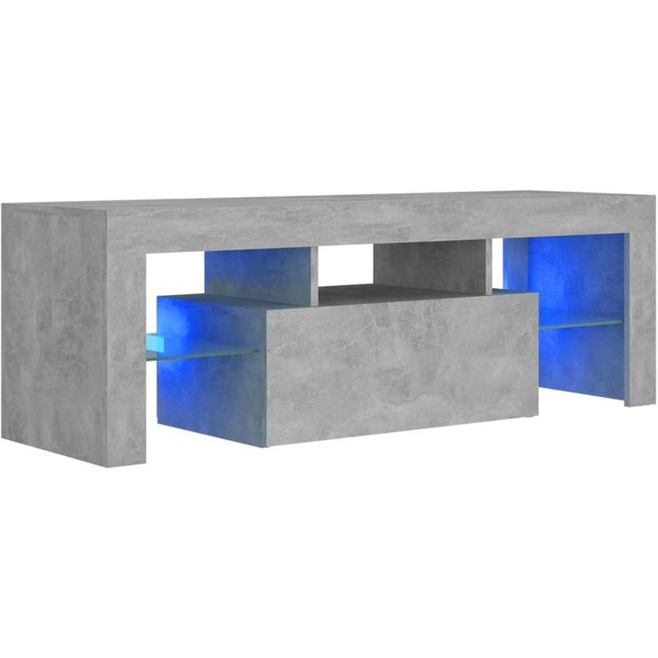 TV-taso LED-valoilla, betoninharmaa, 120x35x40 cm