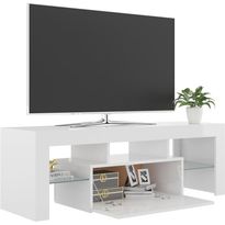 TV-taso LED-valoilla, korkeakiilto valkoinen, 120x35x40 cm