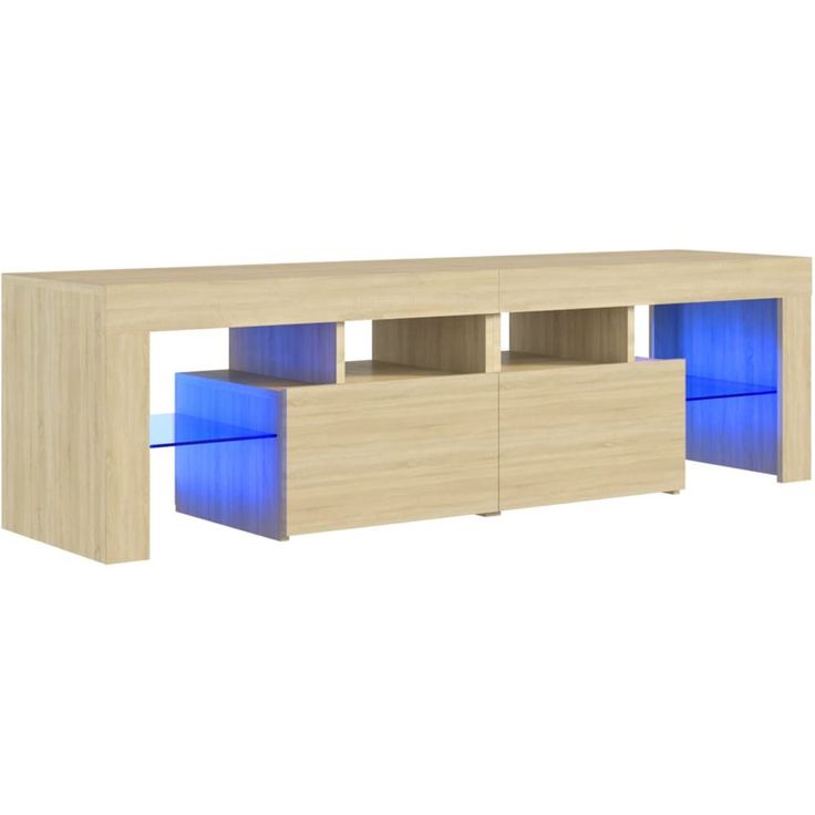 TV-taso LED-valoilla, Sonoma-tammi, 140x35x40 cm