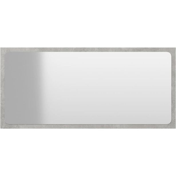 Kylpyhuonepeili, betoninharmaa, 80x1,5x37 cm, lastulevy