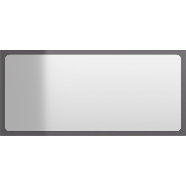 Kylpyhuonepeili, korkeakiilto harmaa, 80x1,5x37 cm, lastulevy