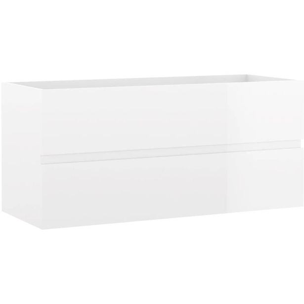 Allaskaappi, korkeakiilto valkoinen, 100x38,5x45 cm, lastulevy