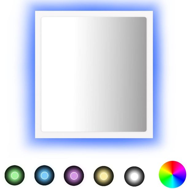 LED-kylpyhuonepeili, valkoinen 40x8,5x37 cm, lastulevy