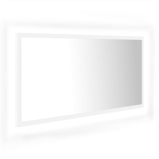 Kylpyhuonepeili LED, valkoinen, 90x8,5x37 cm lastulevy